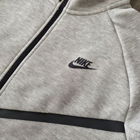Nike Tech Fleece Windrunner Jacket Heather Grey Black Men's Medium M Hoodie New - Picture 3 of 16